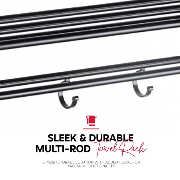 MIORAH 24INCH Aluminum Towel Rack for Bathroom – Wall Mounted Towel Holder in Bathroom | Rustproof Space-Saving Organizer - Image 6