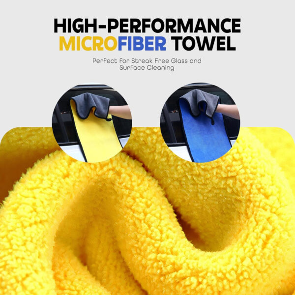 MIORAH Microfiber Cleaning Cloth for Kitchen | 500 GSM Microfiber Cloth for Car, Bike, Laptop | Ideal for All Surfaces, Lint-Free & Ultra Absorbent, Resuable Cleaning Wipe, 35x75 cm, Pack of 2 - Image 7