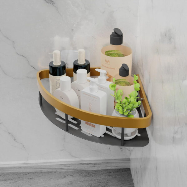 MIORAH 2 Pack Self Adhesive Bathroom Corner Shelf – No Drill Wall Mounted Storage Rack for Toiletries & Shower Organization - Image 24