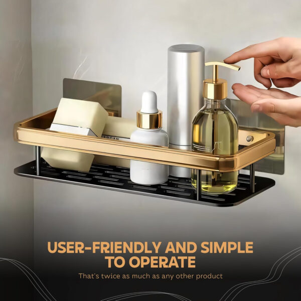 MIORAH Self Adhesive Bathroom Shelf – No Drill Rustproof Wall Organizer Rack for Toiletries & Shower Storage - Image 4