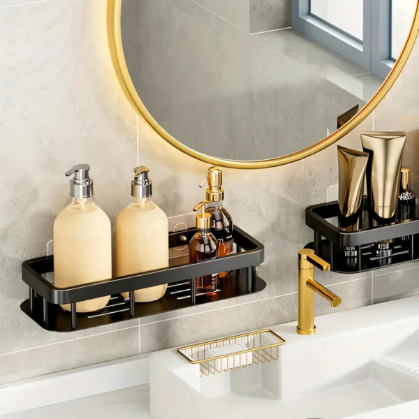 MIORAH Self Adhesive Bathroom Shelf – No Drill Rustproof Wall Organizer Rack for Toiletries & Shower Storage - Image 12