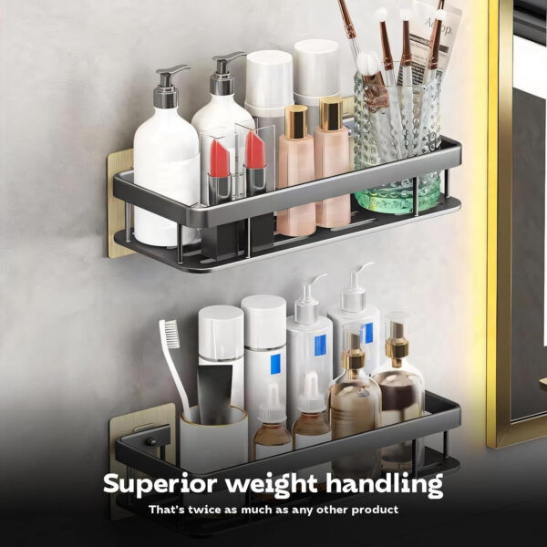 MIORAH Self Adhesive Bathroom Shelf – No Drill Rustproof Wall Organizer Rack for Toiletries & Shower Storage - Image 13