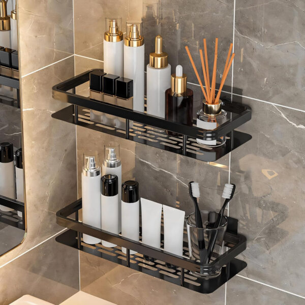 MIORAH Self Adhesive Bathroom Shelf – No Drill Rustproof Wall Organizer Rack for Toiletries & Shower Storage - Image 15