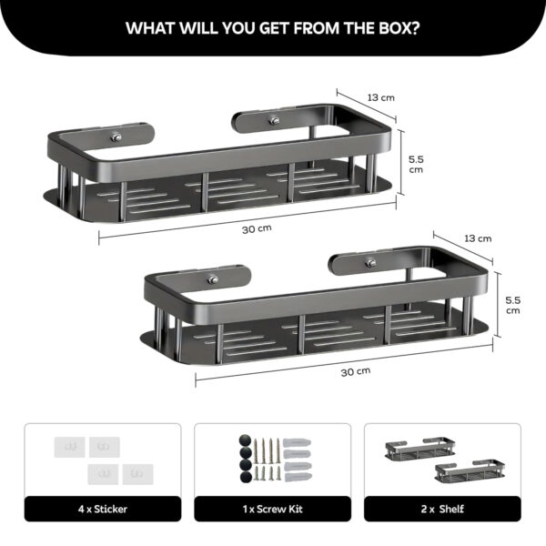 MIORAH Self Adhesive Bathroom Shelf – No Drill Rustproof Wall Organizer Rack for Toiletries & Shower Storage - Image 16