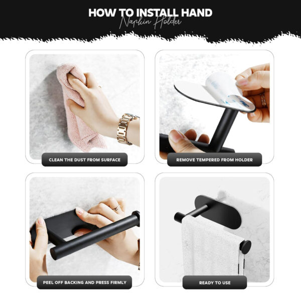 MIORAH Aerospace Aluminum Towel Holder in Bathroom – Wall Mounted Towel Hanger for Wash Basin & Bathroom Towel Hanger for Wall Use - Image 8