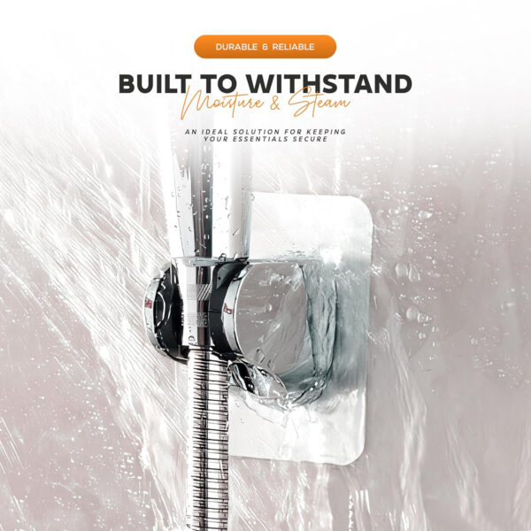 Adhesive Handheld Shower Head Holder by MIORAH | Adjustable Angle Shower Wand Holder | Bathroom Wall Mount Shower Bracket - Image 2