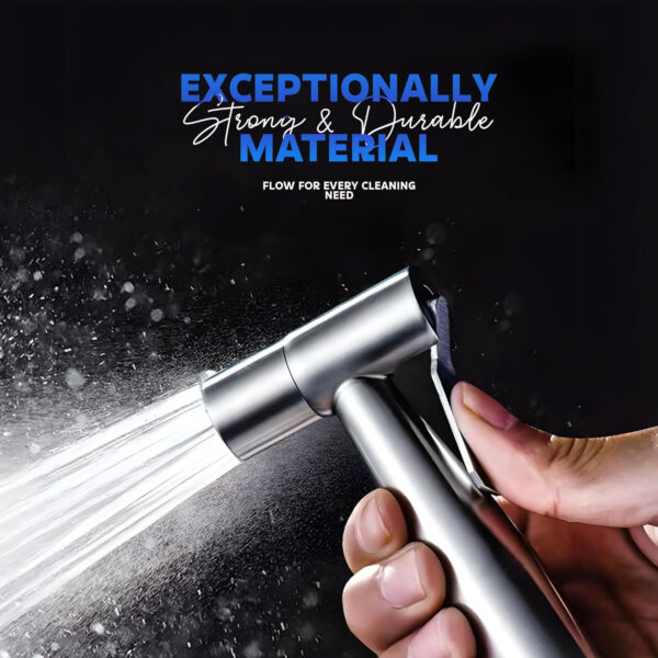 MIORAH Jet Spray Gun for Toilet | Hand Shower for Bathroom Toilet | Washroom Facet | Health Faucets | Leak-Proof High Pressure Stainless Steel Spray, Silver, Pack of 1 - Image 6