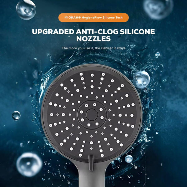 MIORAH Hand Shower set for Bath | Sawer Bathroom Set | Shower Head for Bathroom | Handheld Shower | 5 Modes High Pressure ABS Sawar Head, 9 Inch - Image 4