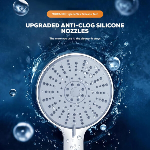 MIORAH Hand Shower set for Bath | Sawer Bathroom Set | Shower Head for Bathroom | Handheld Shower | 5 Modes High Pressure ABS Sawar Head, 9 Inch - Image 12