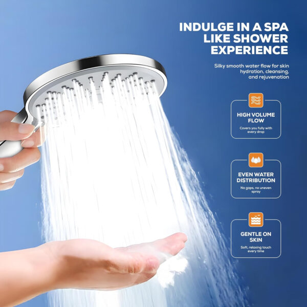 MIORAH Hand Shower set for Bath | Sawer Bathroom Set | Shower Head for Bathroom | Handheld Shower | 5 Modes High Pressure ABS Sawar Head, 9 Inch - Image 14