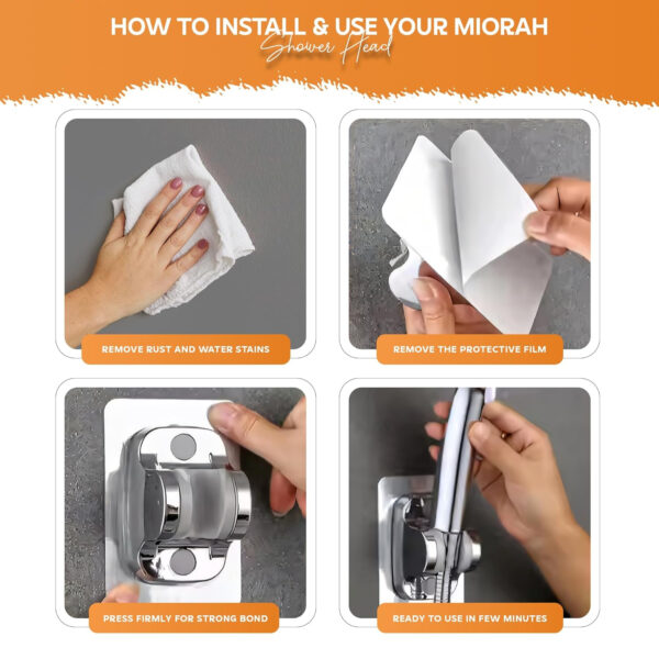 MIORAH Hand Shower set for Bath | Sawer Bathroom Set | Shower Head for Bathroom | Handheld Shower | 5 Modes High Pressure ABS Sawar Head, 9 Inch - Image 16
