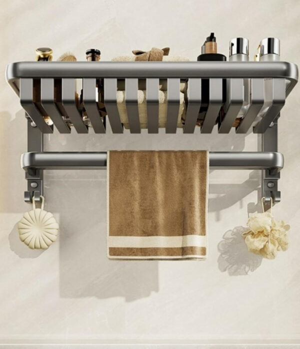 MIORAH 24INCH Suction Towel Rack for Bathroom – Rustproof Aluminum Wall Mounted Towel Holder with Hooks | No Drills Required - Image 2