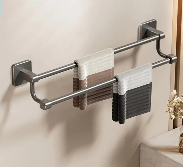 Bathroom 24INCH Aero Space Aluminum Towel Hanger for Wall – Towel Rod for Bathroom | Space-Saving Modern Towel Bar Rack