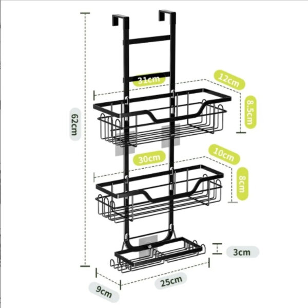 MIORAH 3-Tier Bathroom Shelf | Self Adhesive Wall Mount Rack | No Drilling Storage Organizer for Bathroom & Kitchen - Image 2