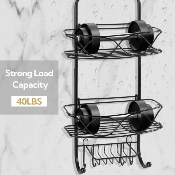 MIORAH 3-Tier Bathroom Shelf | Self Adhesive Wall Mount Rack | No Drilling Storage Organizer for Bathroom & Kitchen - Image 2