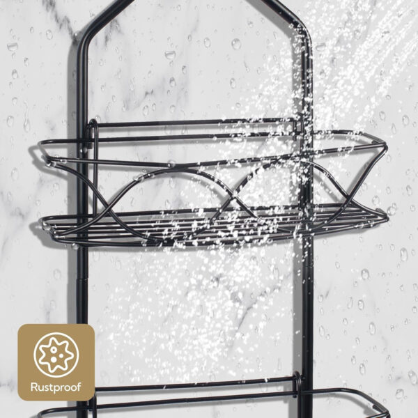 MIORAH 3-Tier Bathroom Shelf | Self Adhesive Wall Mount Rack | No Drilling Storage Organizer for Bathroom & Kitchen - Image 4