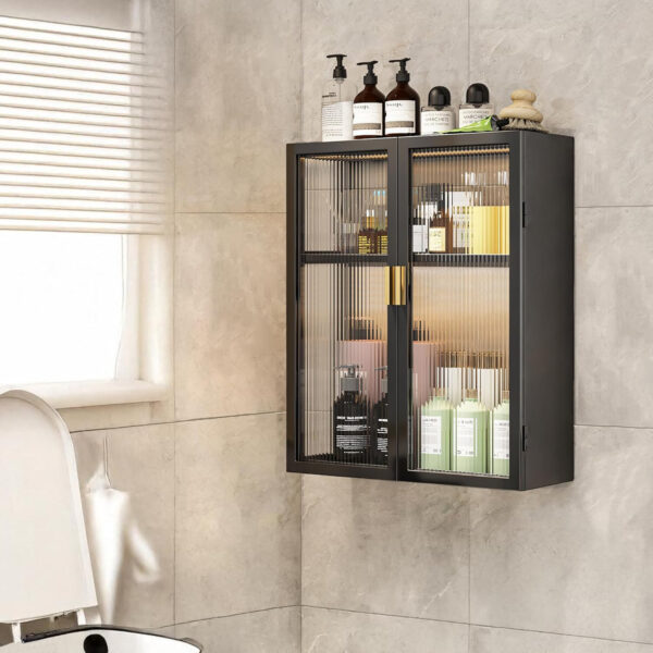MIORAH Bathroom Storage Cabinet | Bathroom Accessories Set, Washroom Organiser Cabinet | 2 Layer, Space Saving Carbon Steel Shelf, White, 50 cm, Pack of 1 - Image 13
