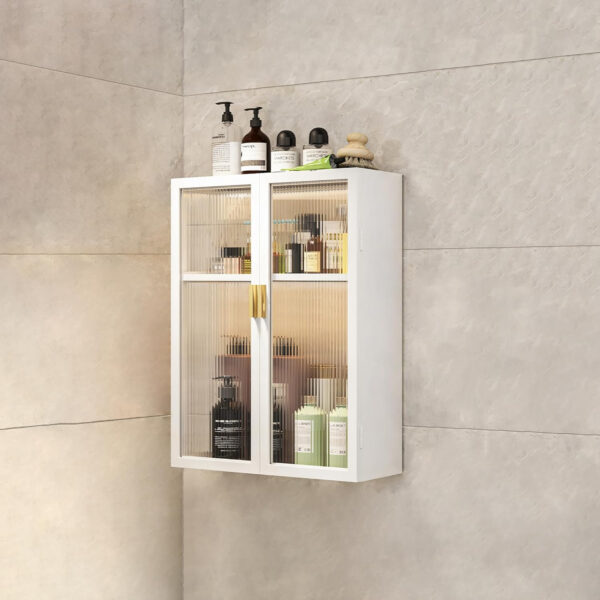 MIORAH Bathroom Storage Cabinet | Bathroom Accessories Set, Washroom Organiser Cabinet | 2 Layer, Space Saving Carbon Steel Shelf, Black, 50 cm, Pack of 1 - Image 8