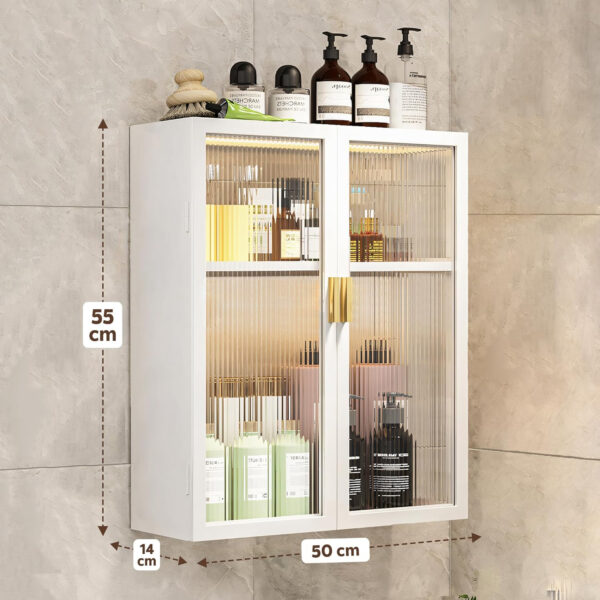 MIORAH Bathroom Storage Cabinet | Bathroom Accessories Set, Washroom Organiser Cabinet | 2 Layer, Space Saving Carbon Steel Shelf, Black, 50 cm, Pack of 1 - Image 21
