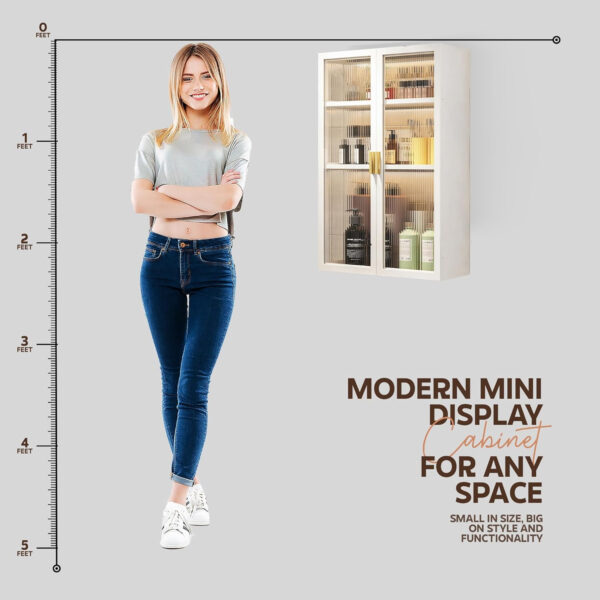 MIORAH Bathroom Storage Cabinet | Bathroom Accessories Set, Washroom Organiser Cabinet | 3 Layer, Space Saving Carbon Steel Shelf, White, 50 cm, Pack of 1 - Image 5