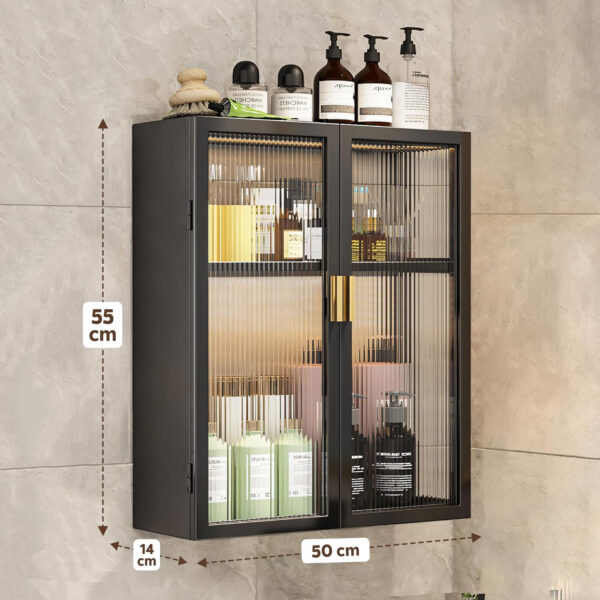 MIORAH Bathroom Storage Cabinet | Bathroom Accessories Set, Washroom Organiser Cabinet | 3 Layer, Space Saving Carbon Steel Shelf, White, 50 cm, Pack of 1 - Image 9